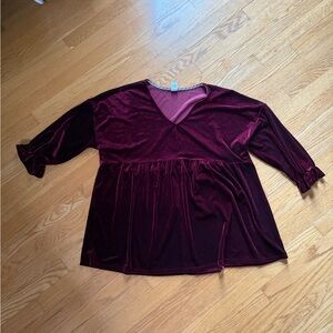 Velvet Burgundy Women's Top